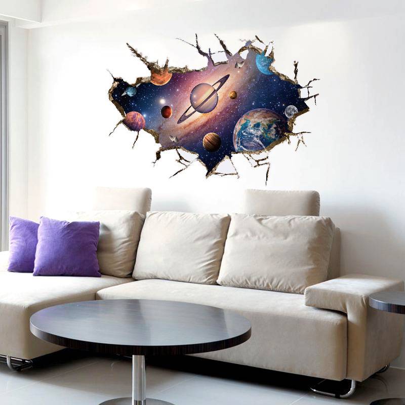 New SK9066B 3D Universe Space Planet Children's Room bedroom Living Room Passor Decoration Wall Sticker