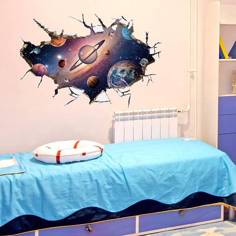 New SK9066B 3D Universe Space Planet Children's Room bedroom Living Room Passor Decoration Wall Sticker