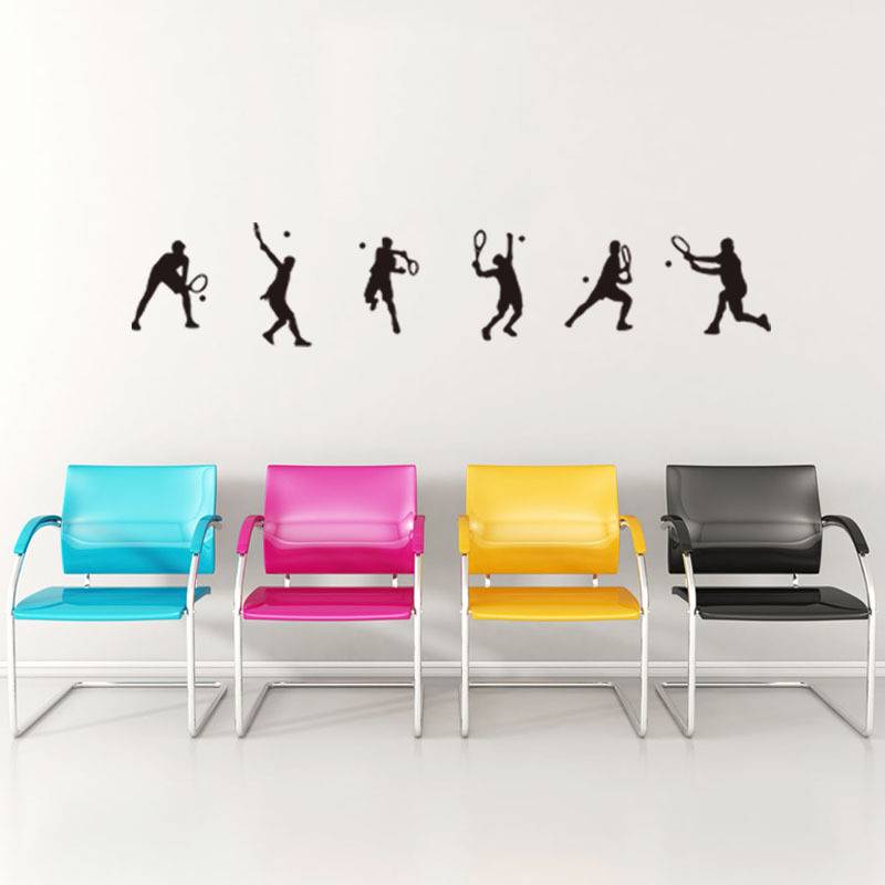 GBNIX42 Playing Tennis Sympathetic Wall Cover Sticker Living Room Boys Room 4 Moved Decoration Stickers