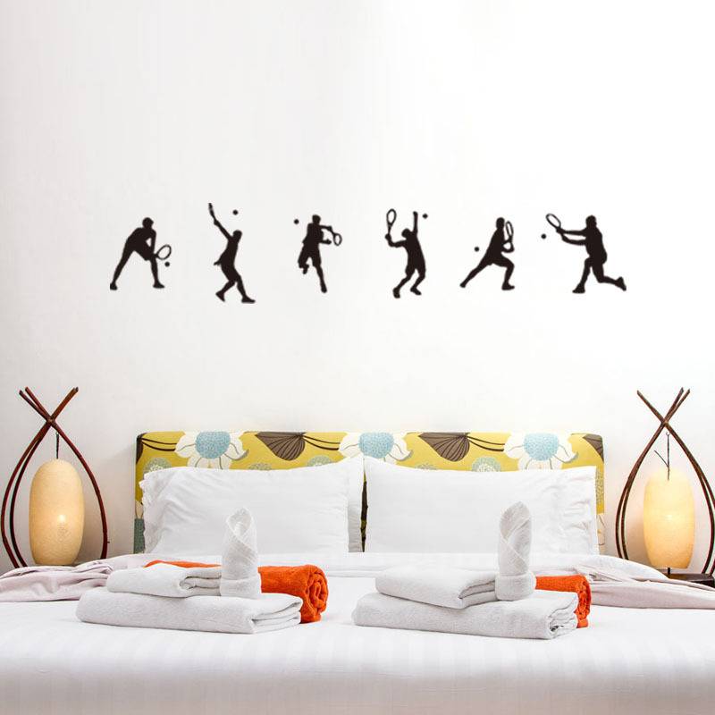 GBNIX42 Playing Tennis Sympathetic Wall Cover Sticker Living Room Boys Room 4 Moved Decoration Stickers