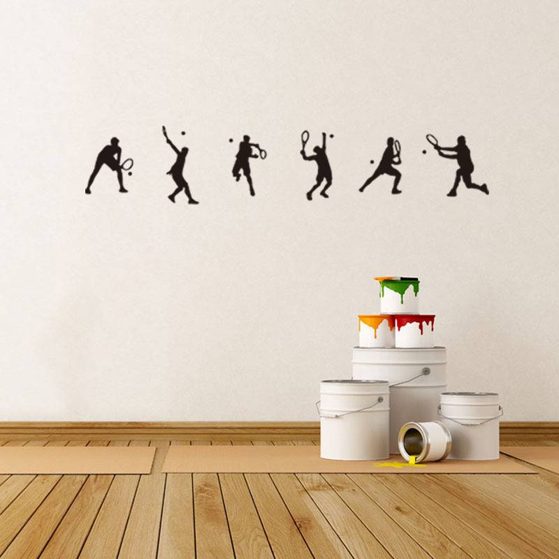 GBNIX42 Playing Tennis Sympathetic Wall Cover Sticker Living Room Boys Room 4 Moved Decoration Stickers