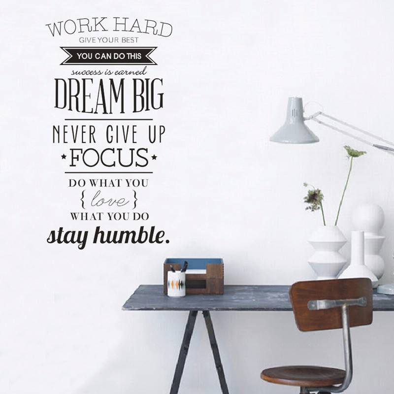 New English Dharma Ekx Ekx Word Working HARD Studycare Public Putting Stickers can stick to the picture