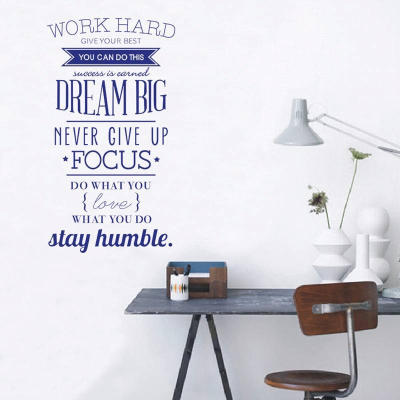 New English Dharma Ekx Ekx Word Working HARD Studycare Public Putting Stickers can stick to the picture