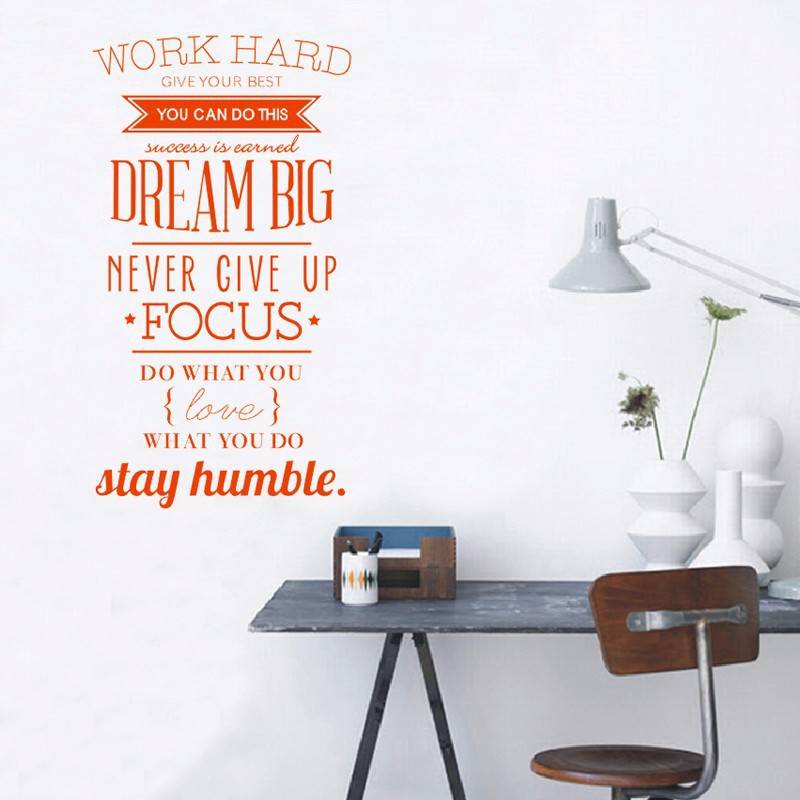 New English Dharma Ekx Ekx Word Working HARD Studycare Public Putting Stickers can stick to the picture