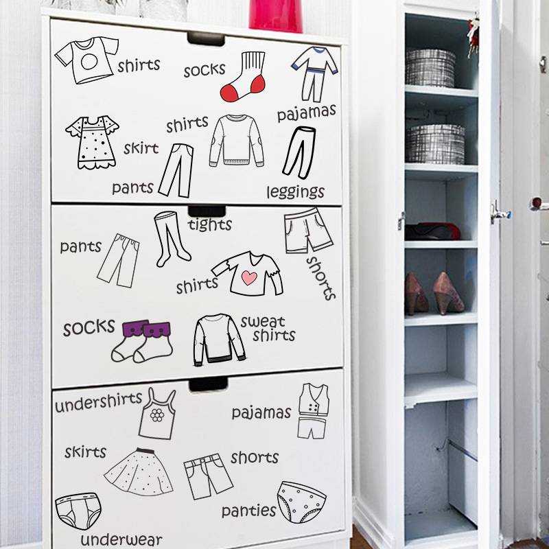 Vanxi's new FX64205 English wardrobe and clothing logo bedroom wall beautification decorative wall sticker