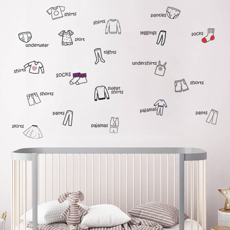 Vanxi's new FX64205 English wardrobe and clothing logo bedroom wall beautification decorative wall sticker