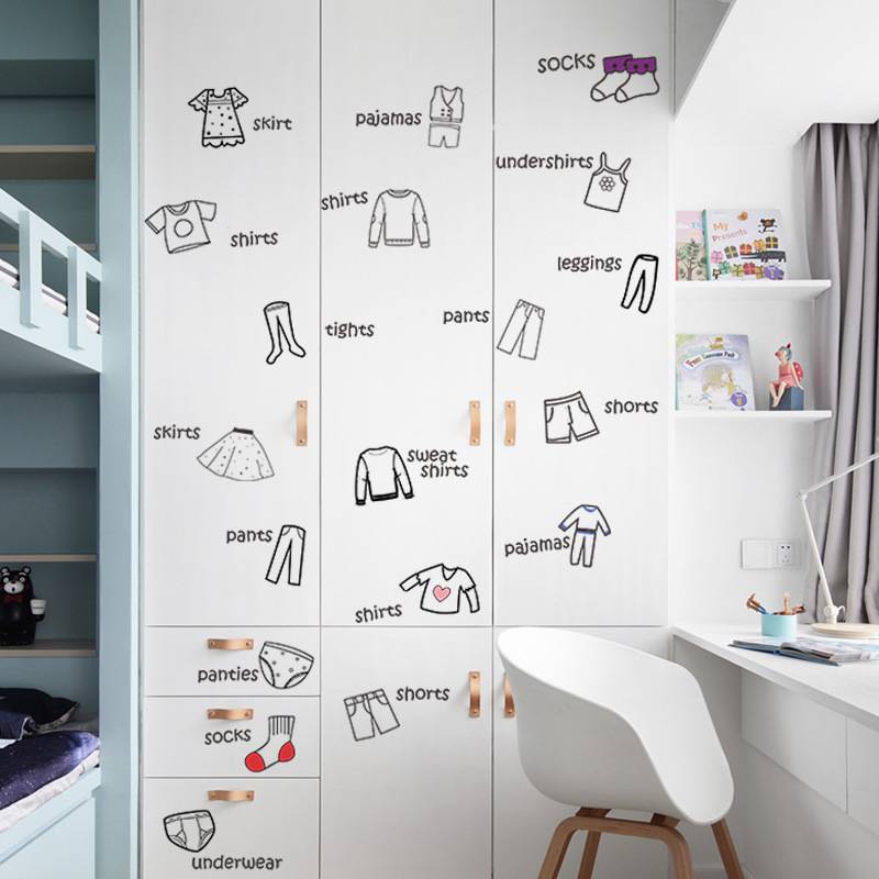 Vanxi's new FX64205 English wardrobe and clothing logo bedroom wall beautification decorative wall sticker