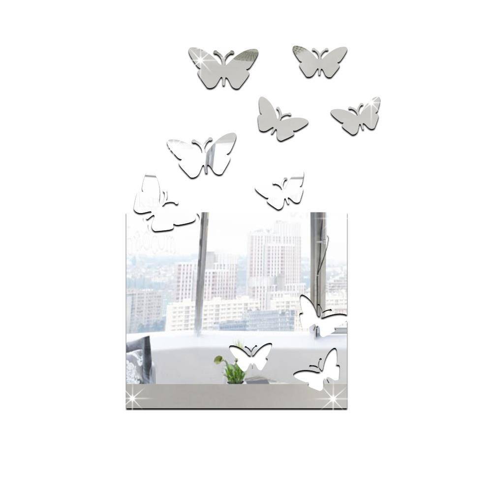 Explosion block butterfly mirror wall sticker home decoration acrylic wall sticker living room decorative mirror sticker D1020