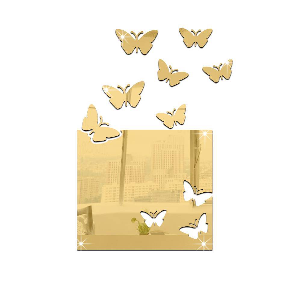 Explosion block butterfly mirror wall sticker home decoration acrylic wall sticker living room decorative mirror sticker D1020
