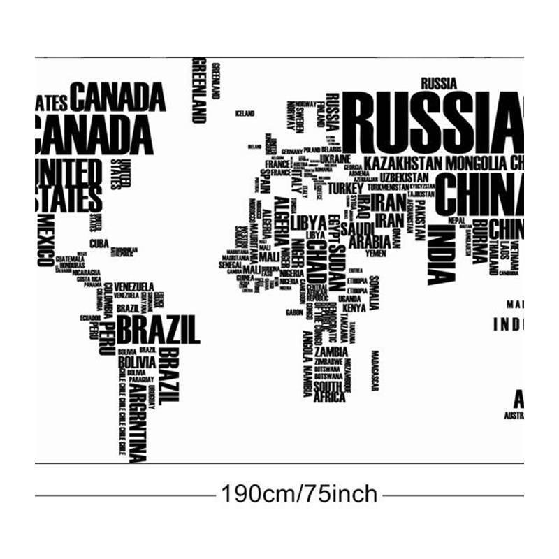 Zy95ab wall sticker PVC English letters map wall sticker sofa background decoration L