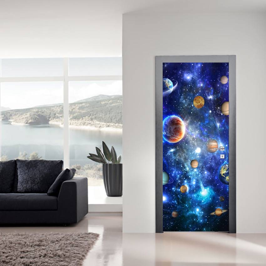 Galaxy Starry Symptoms 3D Simulation Door Patching Waterproof Wall Patch bedroom Laboratory Wallpaper MT027