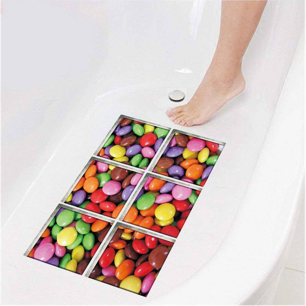 3D three -dimensional candy bathtub self -stick anti -slip environmentally friendly sticker children's bathtub waterproof and wear -resistant bathroom stickers