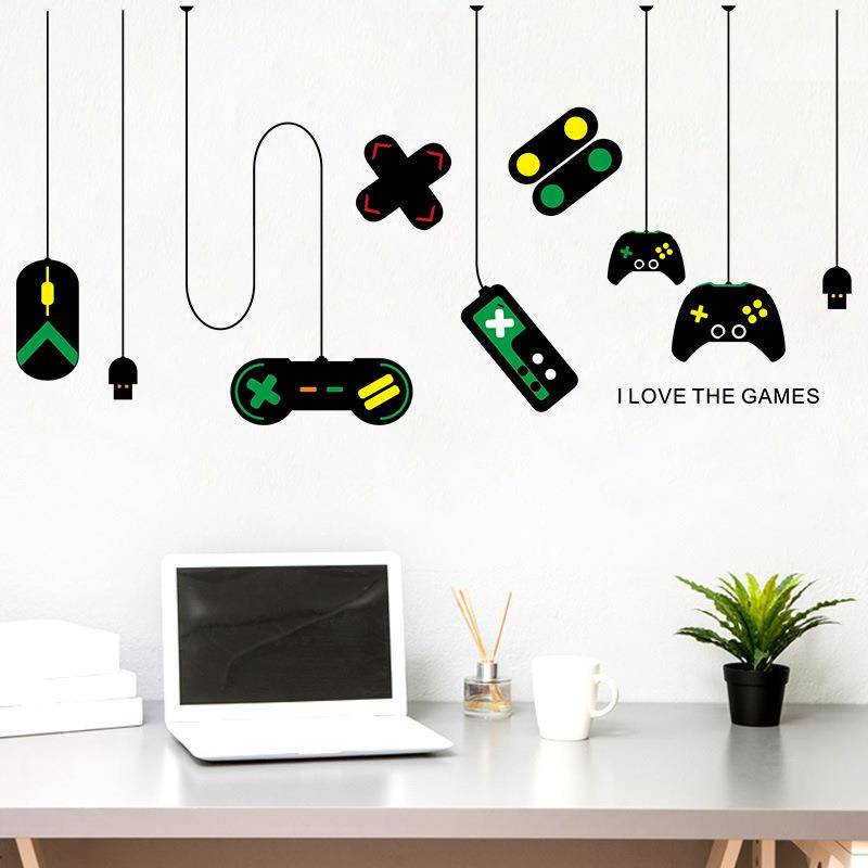 FX7507 game machine gamepad decorative chandelier wall sticker Internet cafe study computer table background sticker