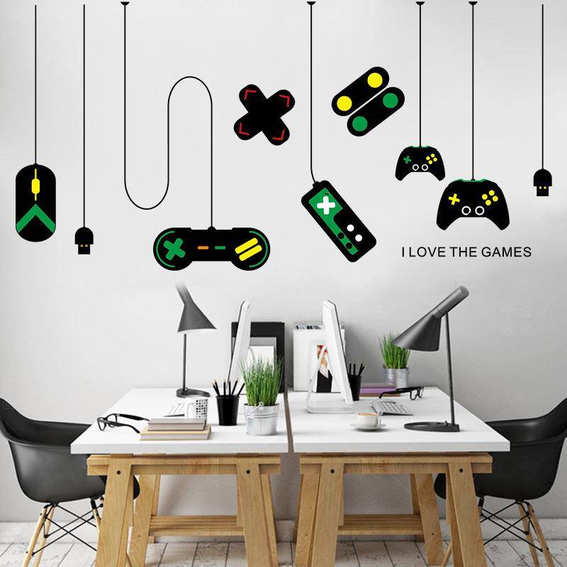 FX7507 game machine gamepad decorative chandelier wall sticker Internet cafe study computer table background sticker
