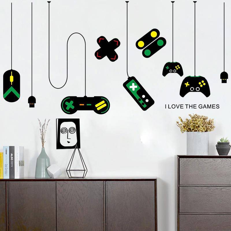 FX7507 game machine gamepad decorative chandelier wall sticker Internet cafe study computer table background sticker