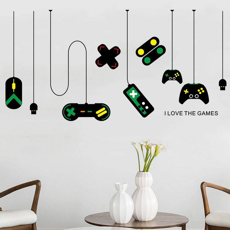 FX7507 game machine gamepad decorative chandelier wall sticker Internet cafe study computer table background sticker