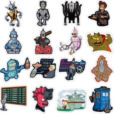 vsco 74pcs fun removable vinyl Futurama cartoon anime stickers for luggage skateboard