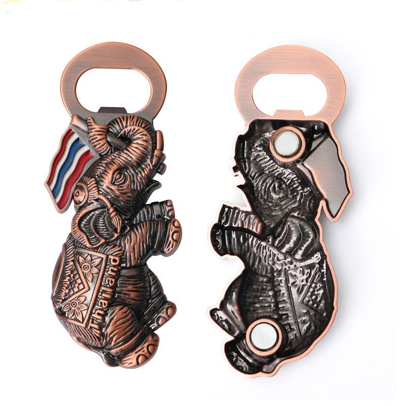 Custom metal opener stainless steel multi-function beer keychain cartoon cross-border gift foreign trade refrigerator sticker