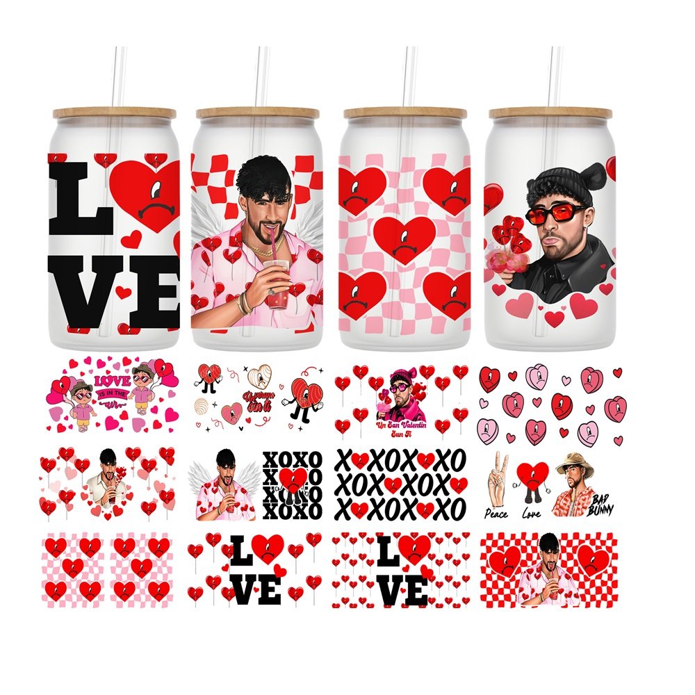 2024 new album bad bunny nadie sabe lo que va a pasar ma ana custom uv dtf cup wraps transfer Anti scratch uvdtf decals