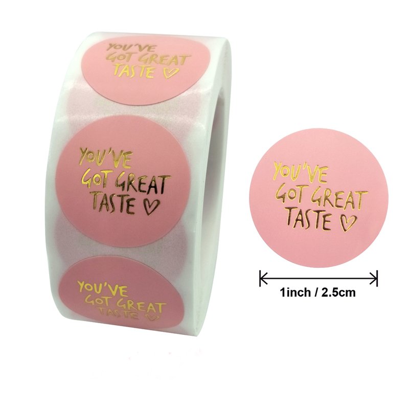 Custom Logo 1.5inch 500pcs Coated Paper roll Gold Foil Round Shape Waterproof Self Adhesive Bottle Label Printing Label Stickers
