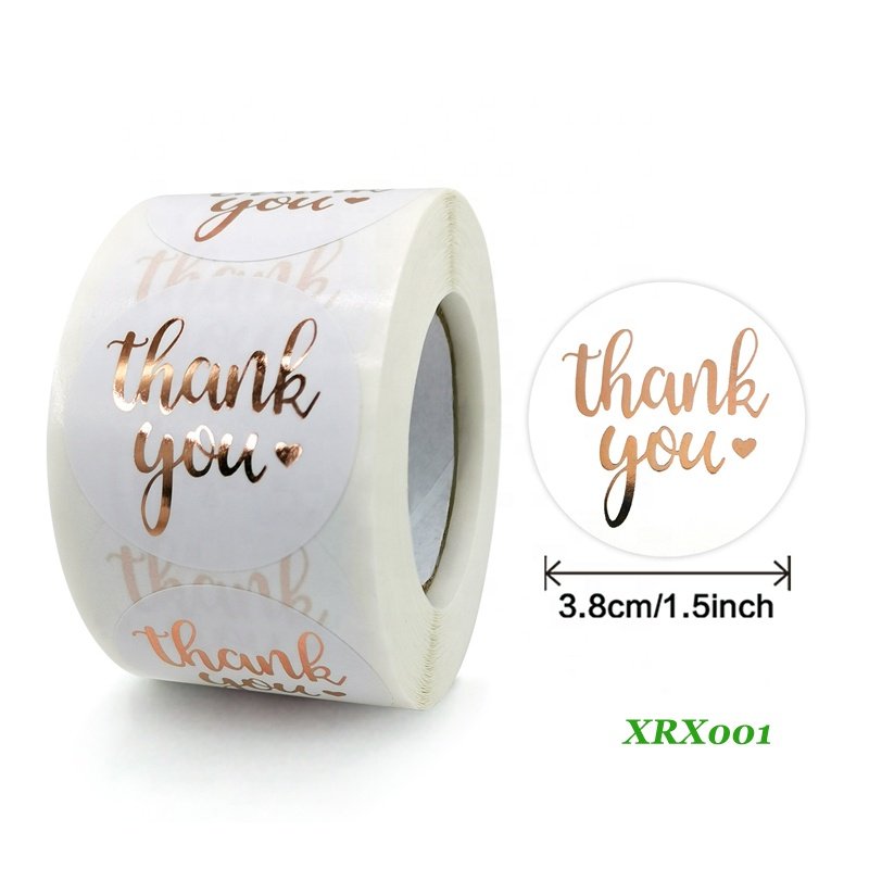 Custom Logo 1.5inch 500pcs Coated Paper roll Gold Foil Round Shape Waterproof Self Adhesive Bottle Label Printing Label Stickers