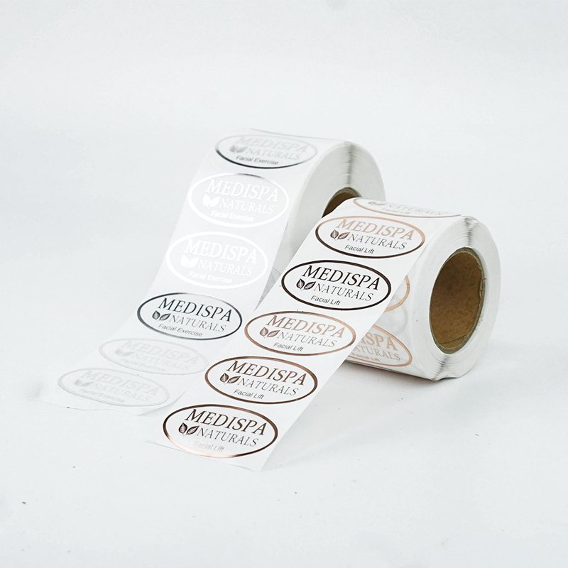 Self Adhesive Gold Silver Foil Cartoon Die Cut Custom Logo Sticker With Silver Border