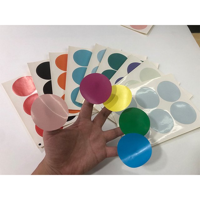 15 x 15 mm Colorful circular stickers hand-written multiple sizes packaging stickers label custom color size round label sticker