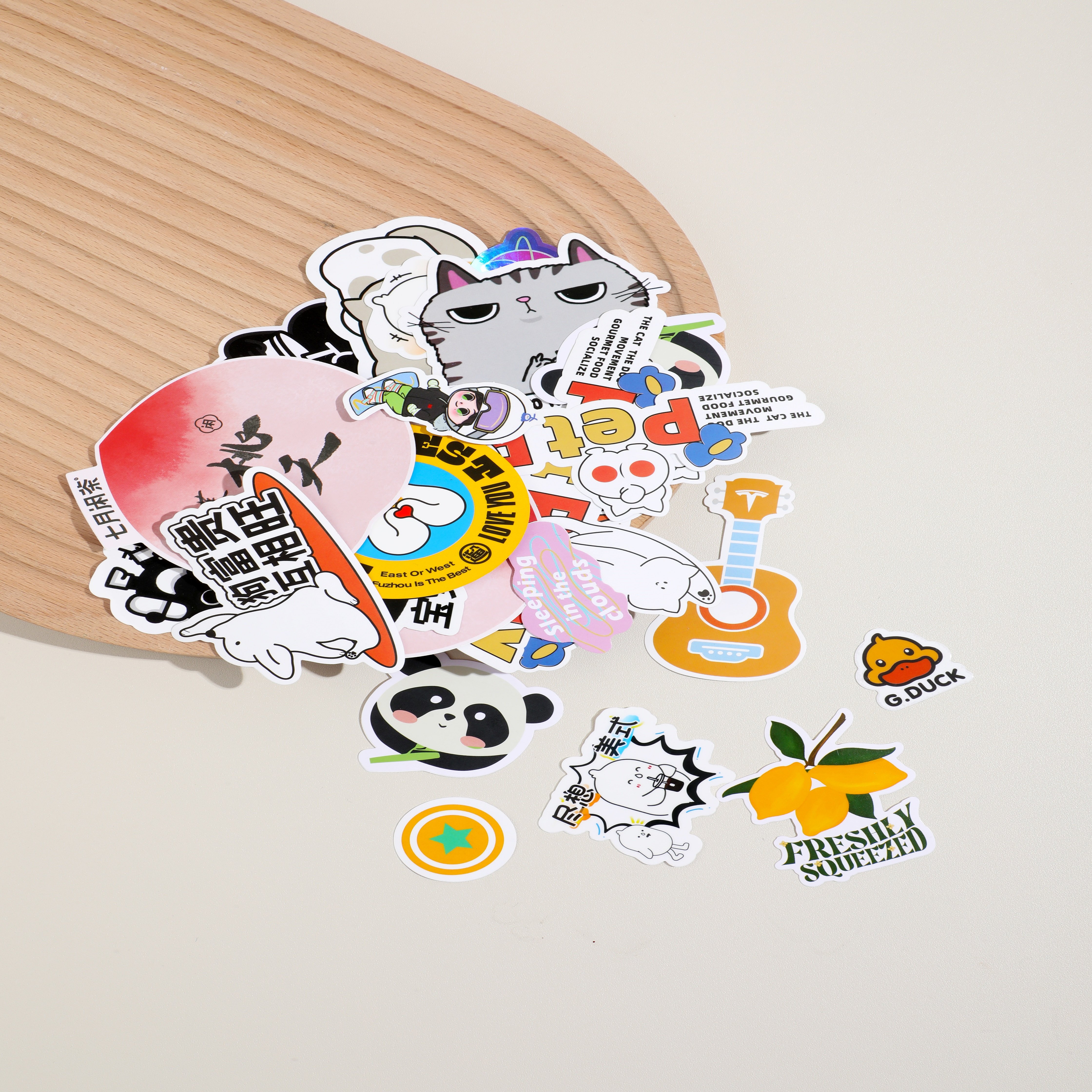 Custom Waterproof Cute Die Cut Cartoon Vinyl Sticker Pieces