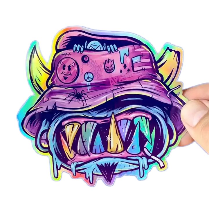 Custom Holographic Die Cut Stickers Holographic Stickers Sheet Hologram WaterProof Cartoon Sticker