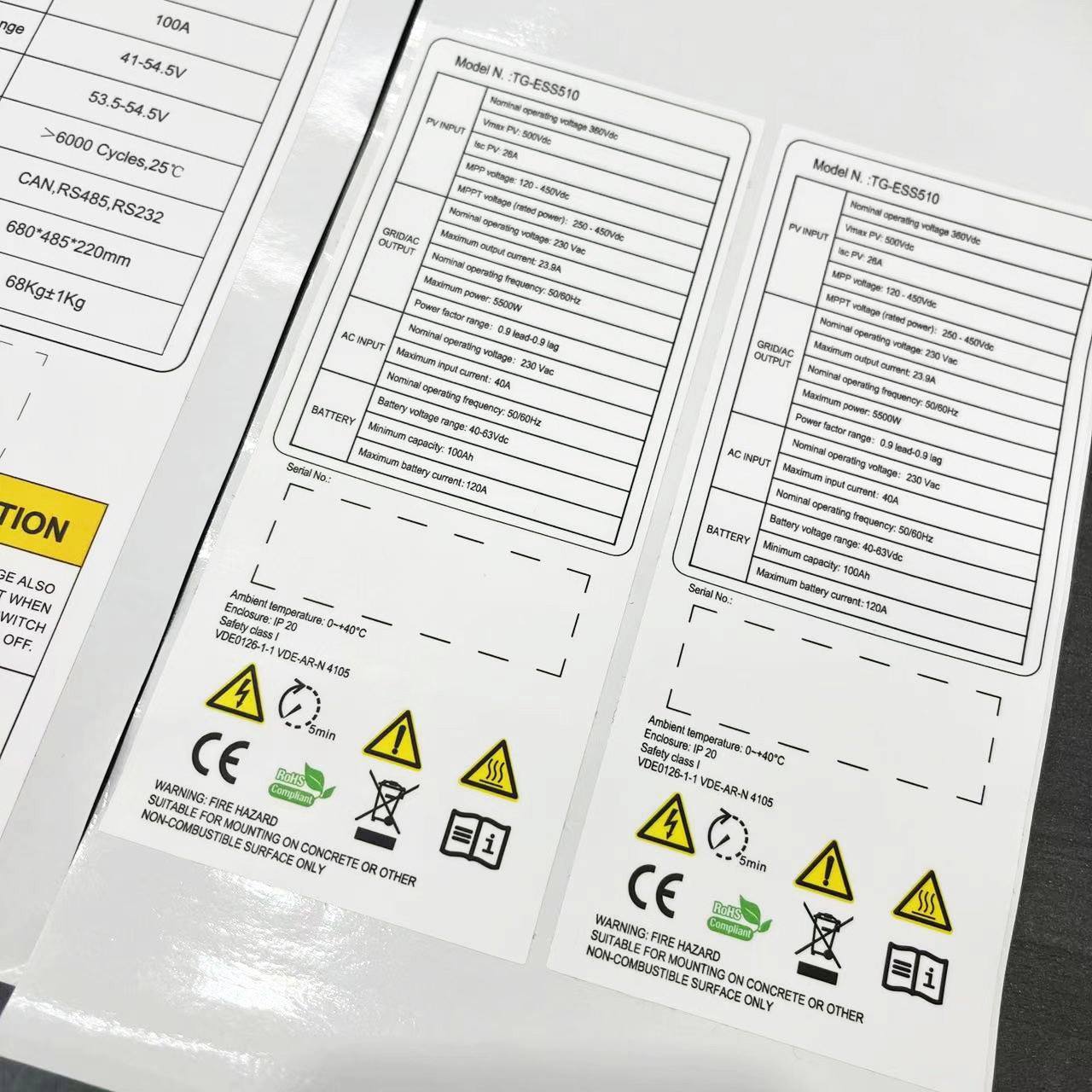 Custom Logo Waterproof Stickers Machine Stickers Electrical Panel Label Safety Stickers for Electric