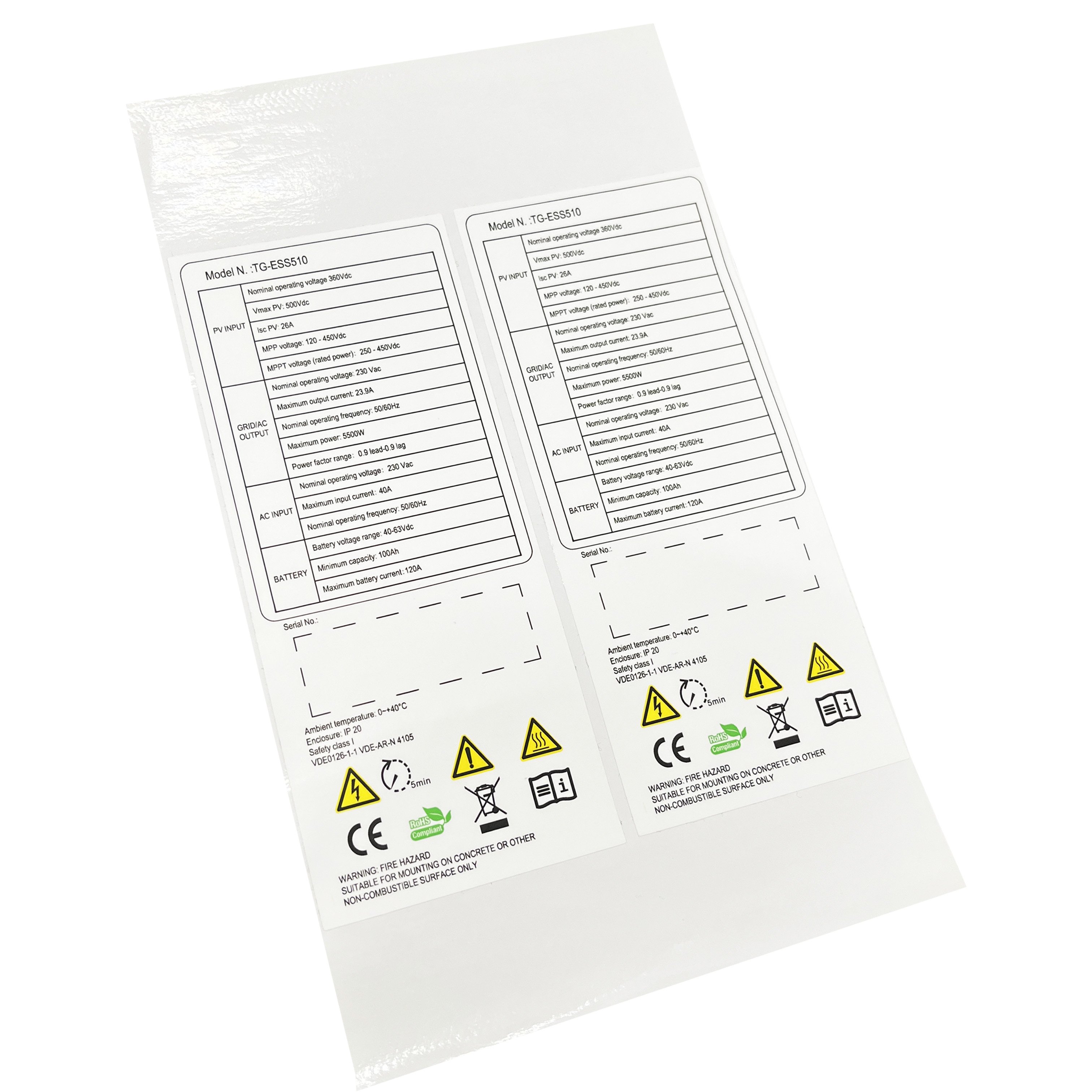 Custom Logo Waterproof Stickers Machine Stickers Electrical Panel Label Safety Stickers for Electric