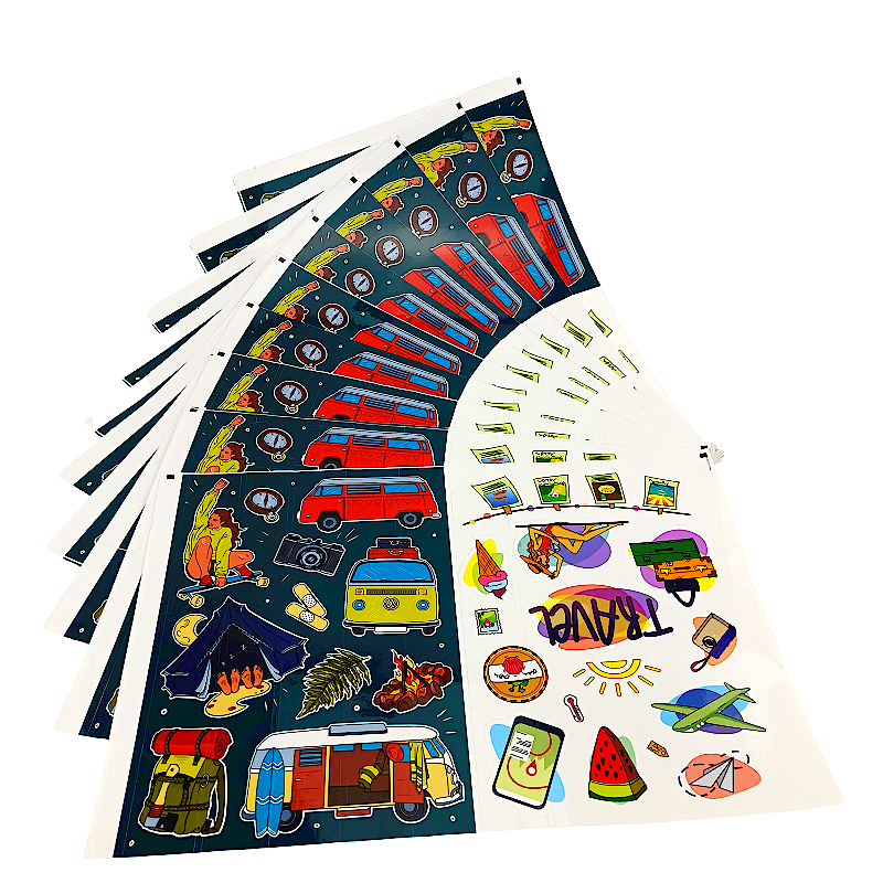 Custom Vinyl Decorative Stickers Sheets Printing Adhesive Waterproof PVC Label Custom Logo Design Windshield Cartoon Sticker