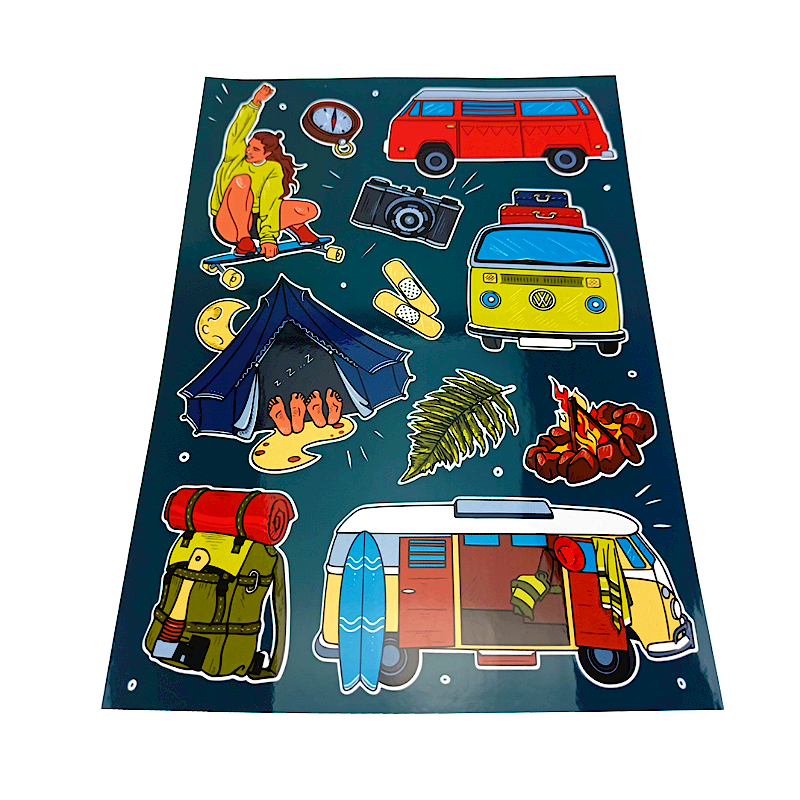 Custom Vinyl Decorative Stickers Sheets Printing Adhesive Waterproof PVC Label Custom Logo Design Windshield Cartoon Sticker