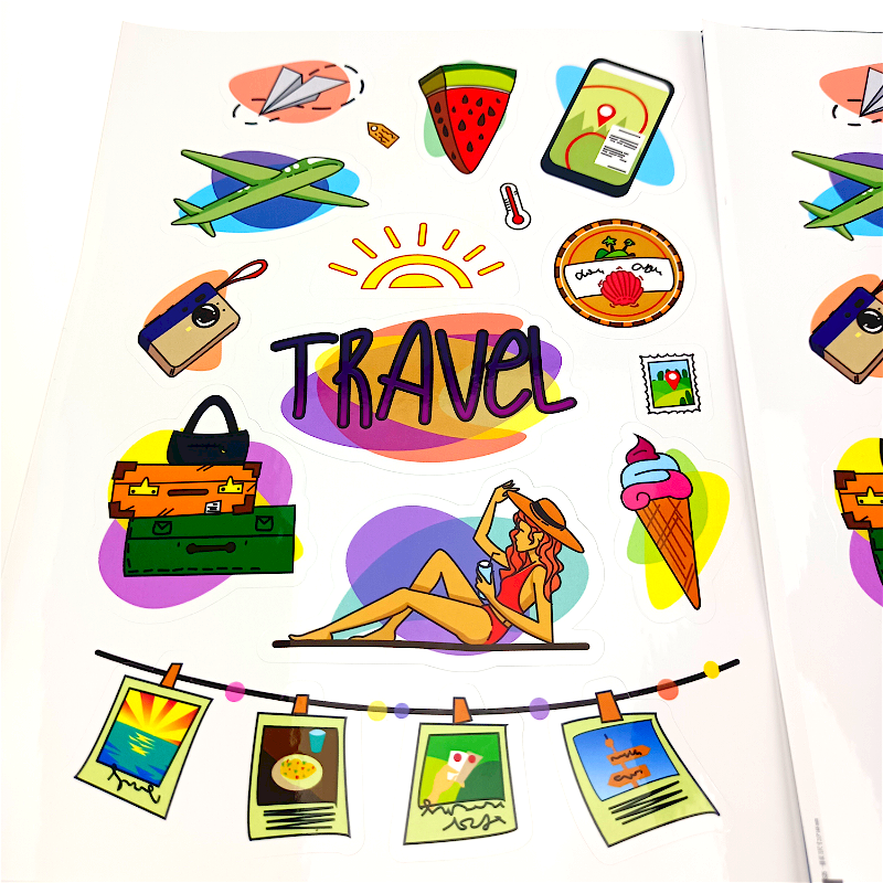 Custom Vinyl Decorative Stickers Sheets Printing Adhesive Waterproof PVC Label Custom Logo Design Windshield Cartoon Sticker