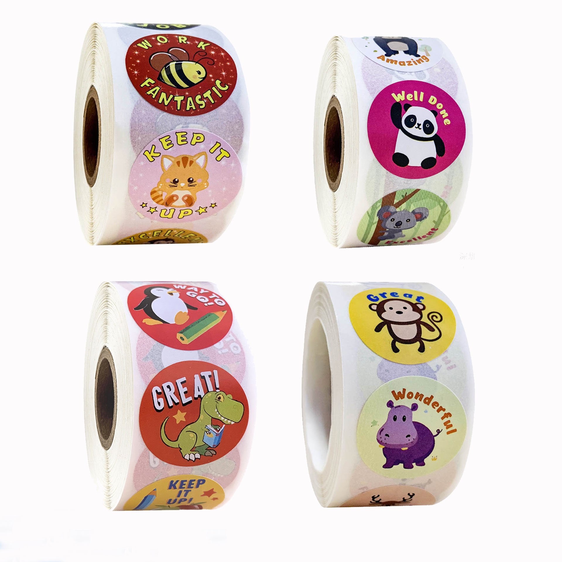 Children Cute Anime Stickers Reward Gift Stickers Custom Roll Label Sticker For Kids