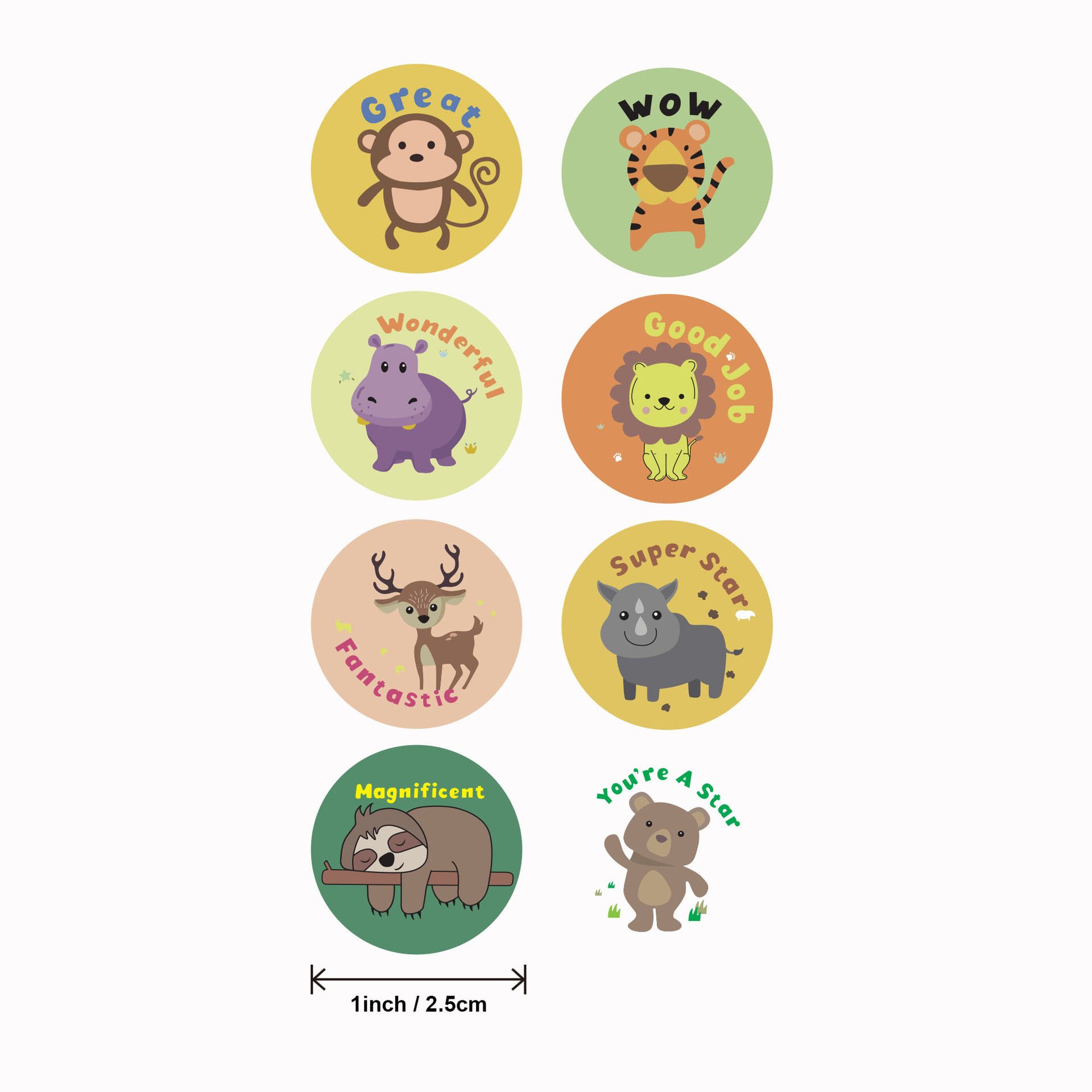 Children Cute Anime Stickers Reward Gift Stickers Custom Roll Label Sticker For Kids