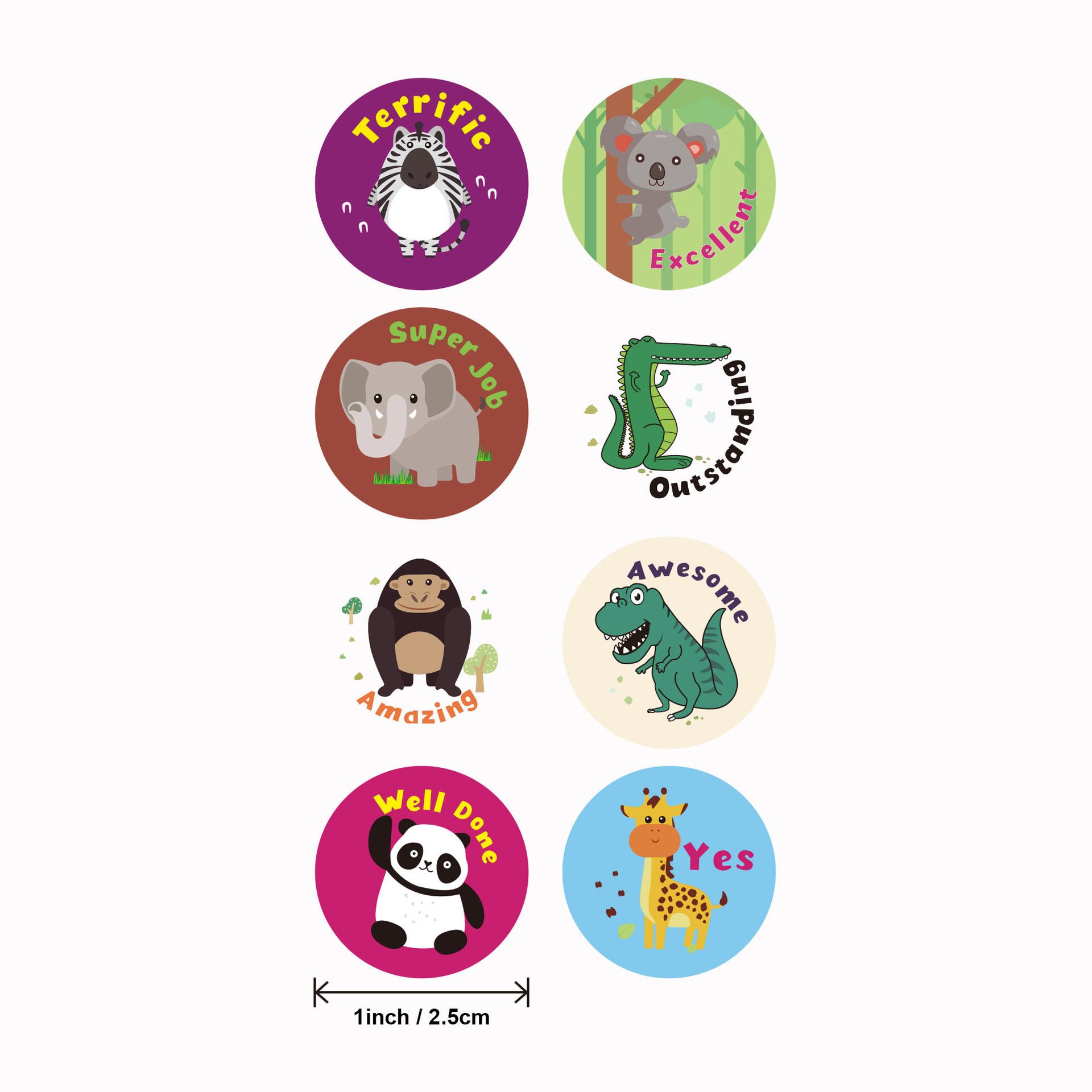 Children Cute Anime Stickers Reward Gift Stickers Custom Roll Label Sticker For Kids