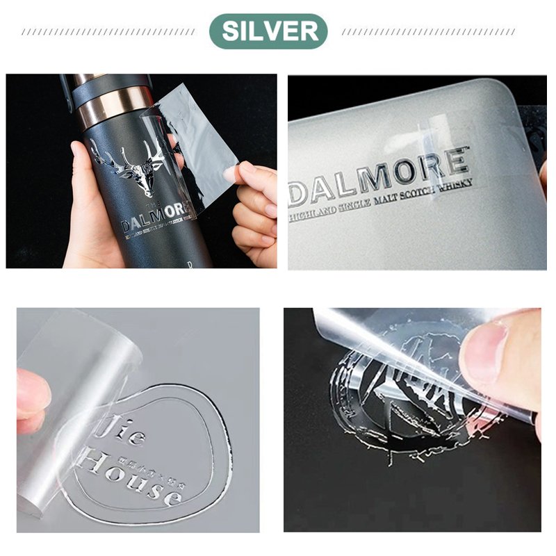 Customization Silver Metal Stickers for Crafts Glass Logo Furnitures Wood 3D Metallic Gold Sliver transfer