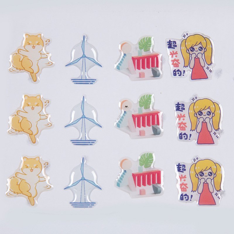 Epoxy Resin Label Cartoon Creative Refrigerator Magnet Decorative Sticker For Nail Clippers Keychain Refrigerator
