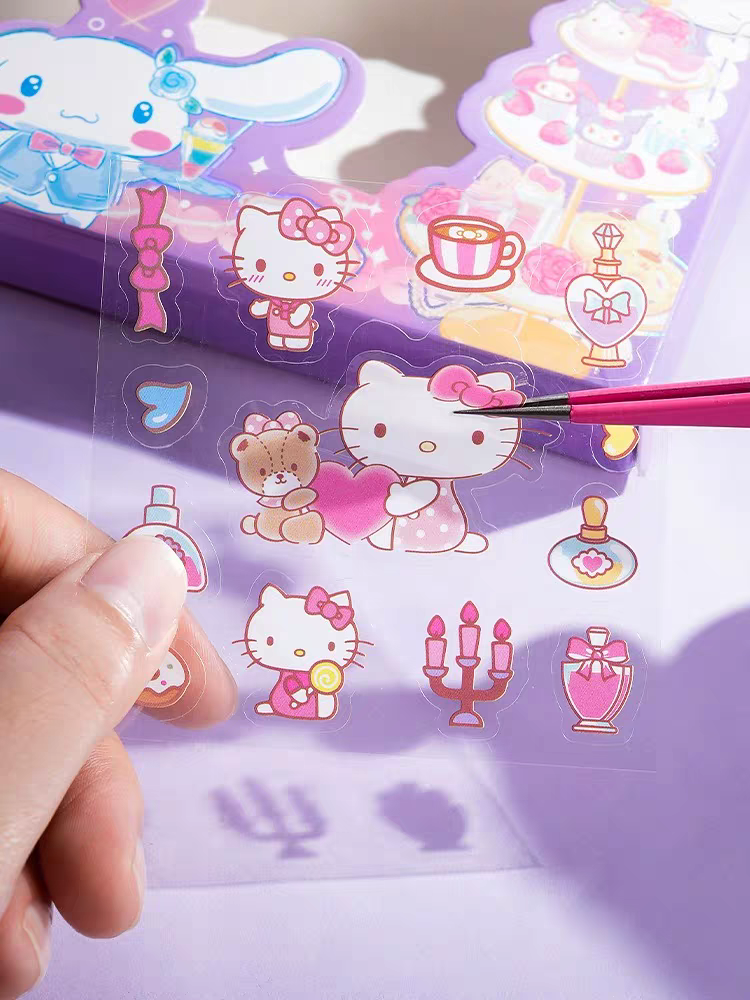 Most Popular Decals cartoon Sticker Cute Hello Kitty Stickers sheet Waterproof kiss cut Kawaii vinyl sticker