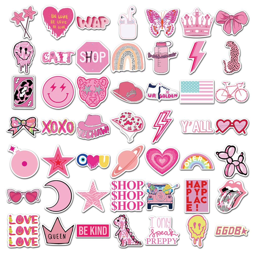 50pcs custom Cartoon Stickers Cute Waterproof Stickers waterproof Water Cup journal custom logo stickers