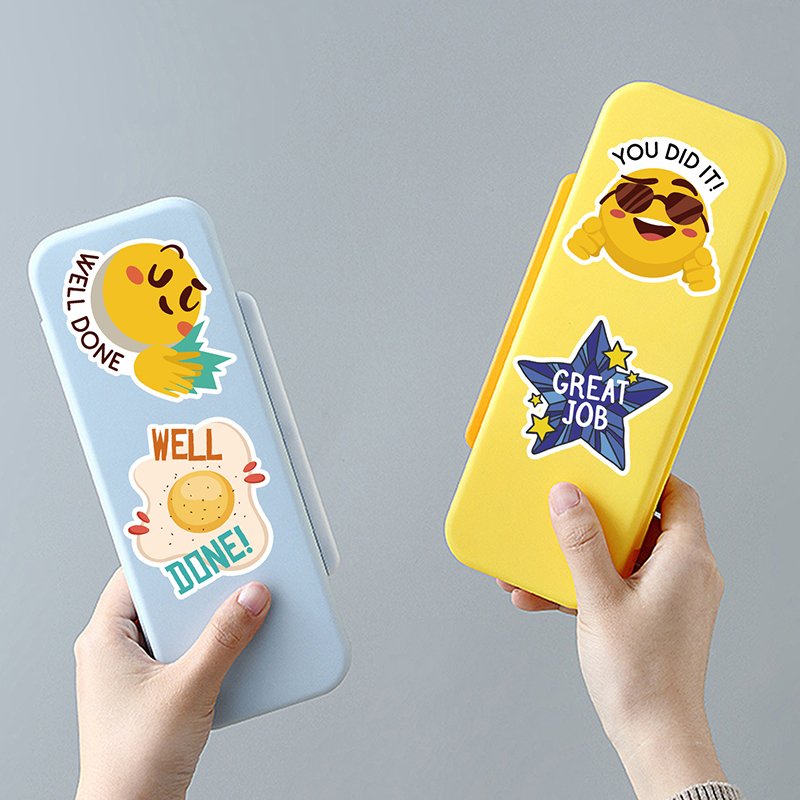 50Pcs Student Award Sticker Pencil Case Guitar Computer Decoration Sticker Waterproof Creative Stationery Cartoon Stickers