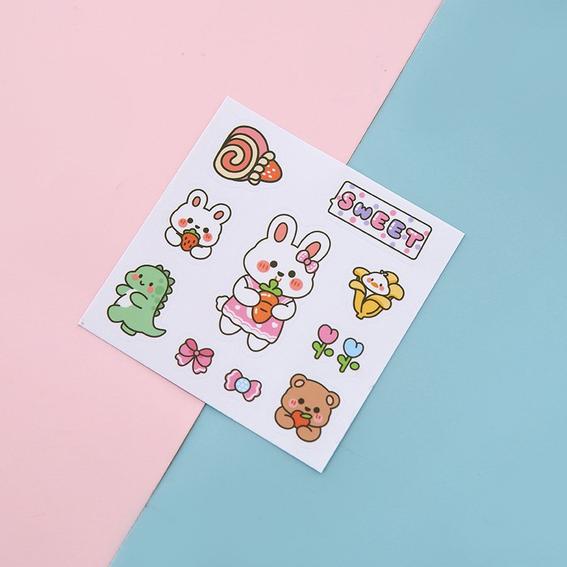 New Style Korean Cute Cartoon Creative Hand Account Mobile Phone Stickers Student Water Cup Transparent Stickers