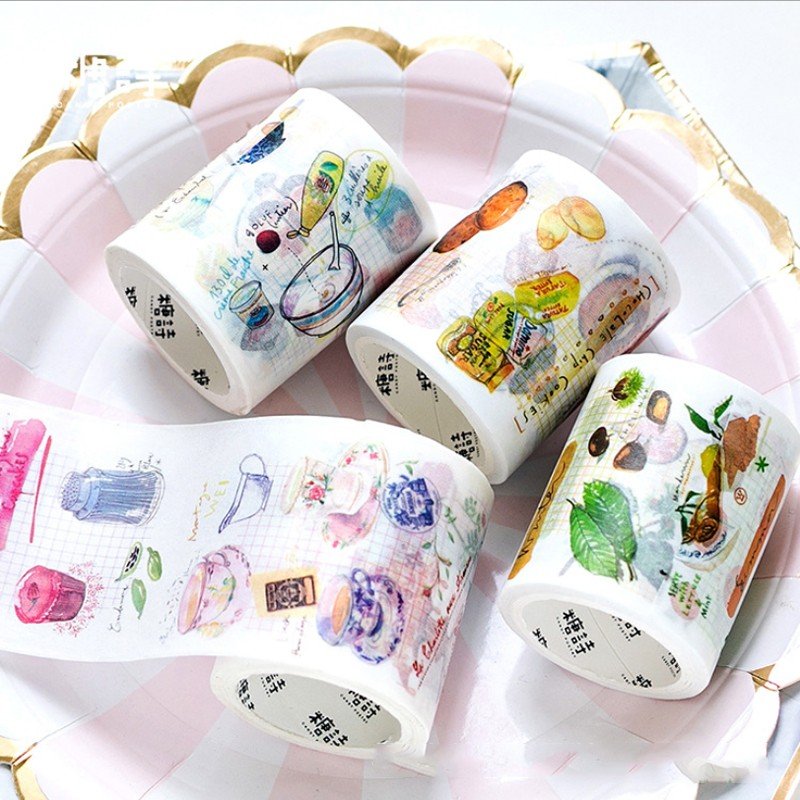 5M Cartoon Masking Tap Dessert Fruit Baking Decoration Scrapbook Handbook Children Stationery Sealing Sticker