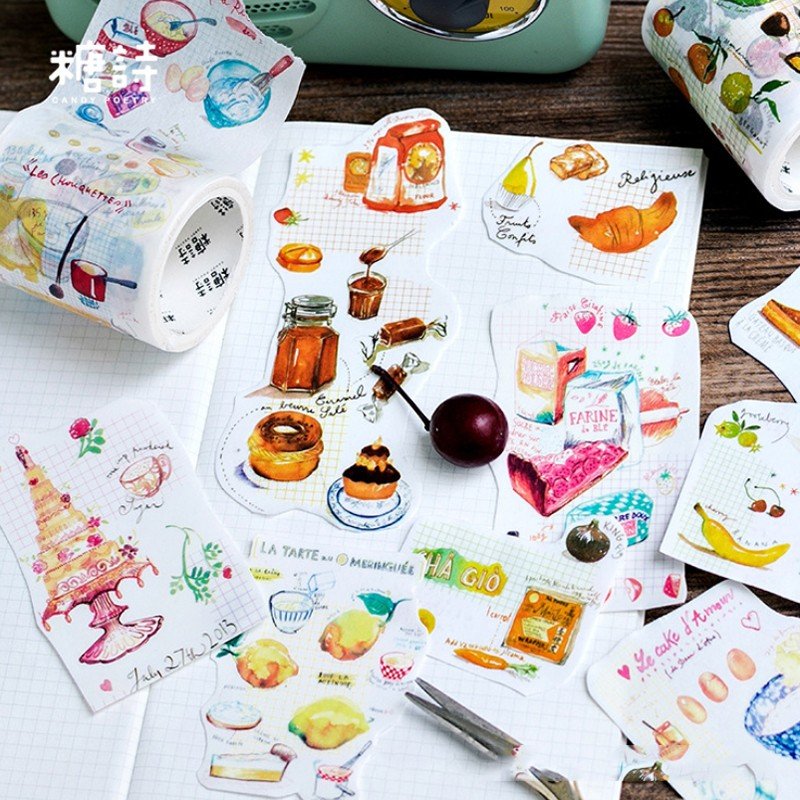 5M Cartoon Masking Tap Dessert Fruit Baking Decoration Scrapbook Handbook Children Stationery Sealing Sticker