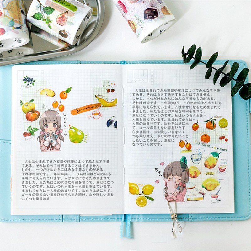 5M Cartoon Masking Tap Dessert Fruit Baking Decoration Scrapbook Handbook Children Stationery Sealing Sticker