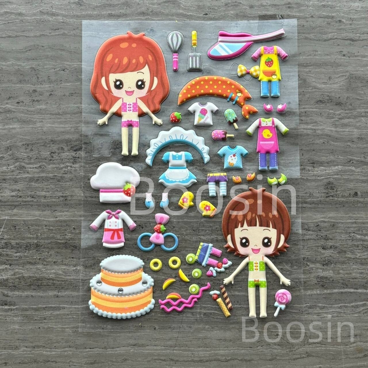 Customized Self-Adhesive PVC Vinyl Cartoon Foam Stickers Kids' Puffy Stickers Glossy Matte Finish Plastic PET Material Custom