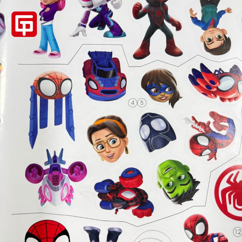 Customized Printing Self Adhesive Stickers Labels Die Cut Cartoon Stickers Roll/Sheet for Kids DIY