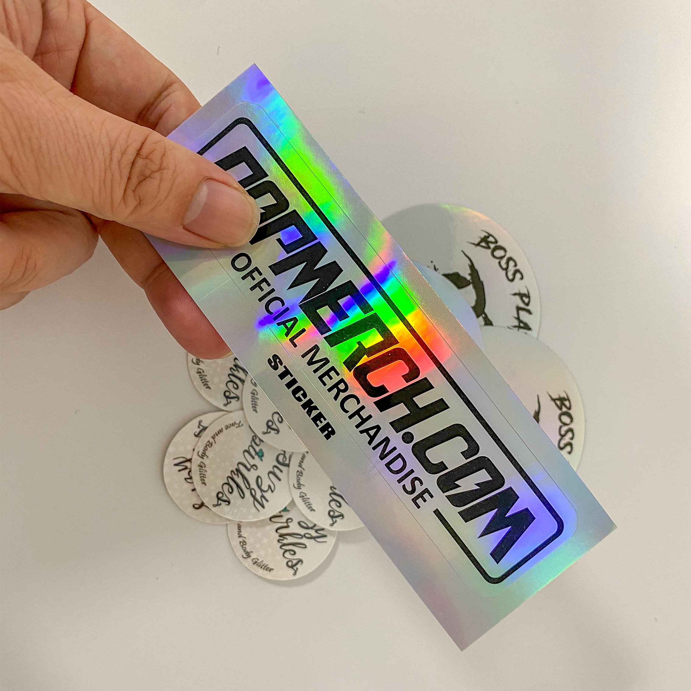Custom Die Cut Stickers Individual Logo Holographic Stickers Print Vinyl Cartoon Waterproof Glitter Sparkle Frosted Stickers