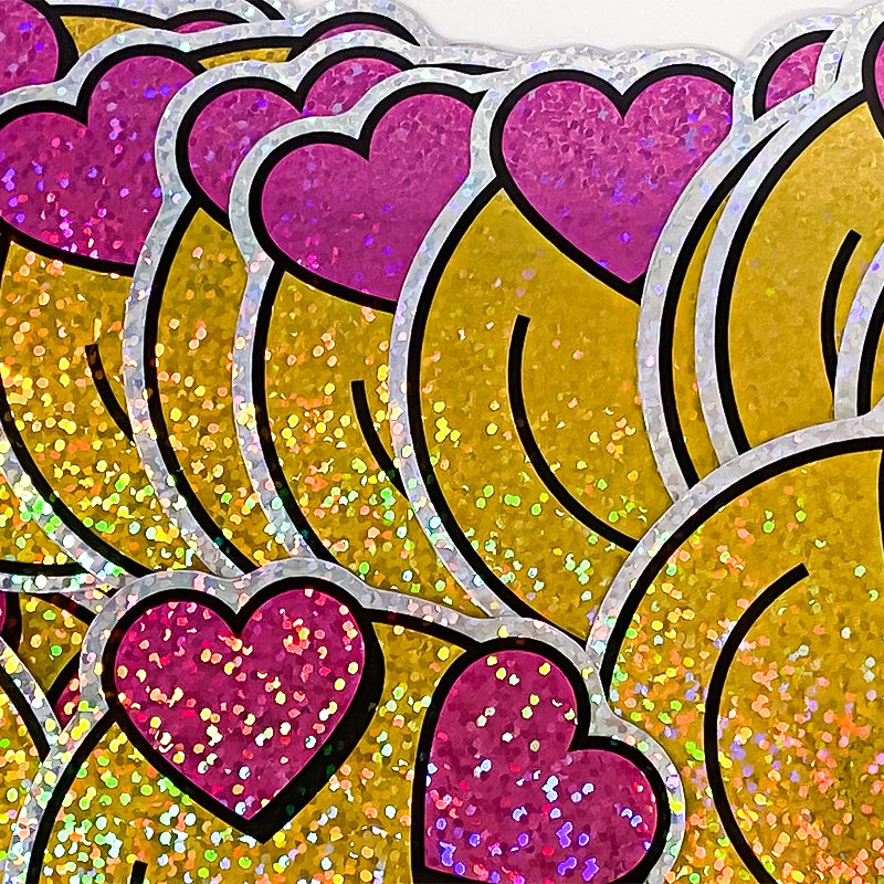 Custom Die Cut Stickers Individual Logo Holographic Stickers Print Vinyl Cartoon Waterproof Glitter Sparkle Frosted Stickers